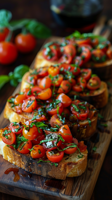 Roasted Tomato & Basil Bruschetta